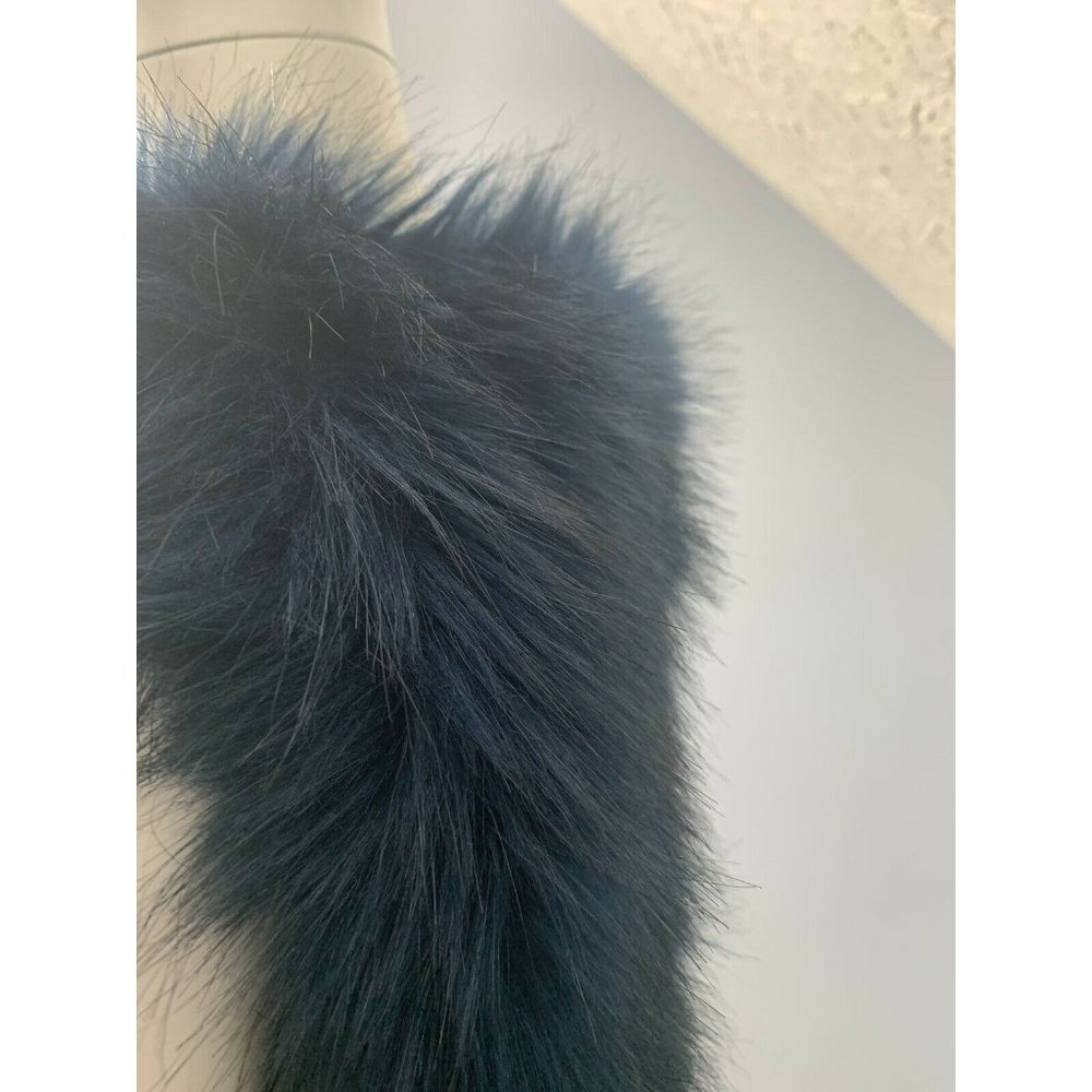 Laundry By Shelli Segal Women's S/M Blue Faux Fur Black Vest Lined Soft … - Picture 5 of 7